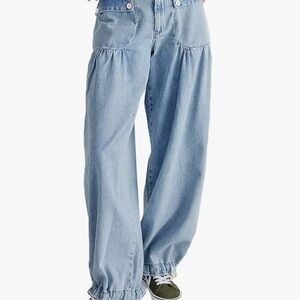 Stylish Denim Wide-Leg Pants